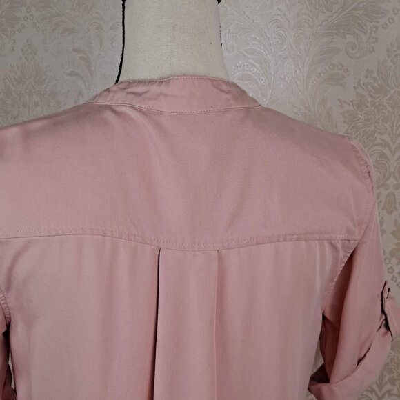 Philosphy Republic Clothing Size Small Pink Lace Up V-Neck Shift ShirttailDress - Picture 7 of 12